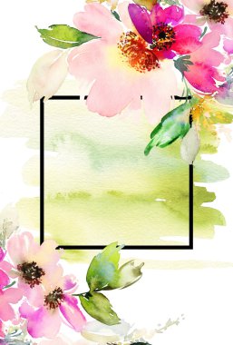 Çiçekli tebrik kartı