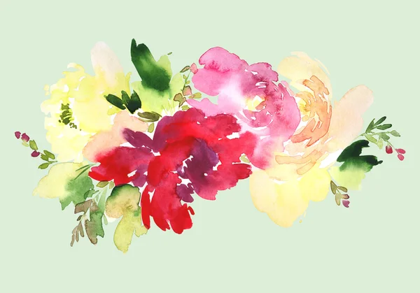 Flowers watercolor illustration — Stock Photo, Image