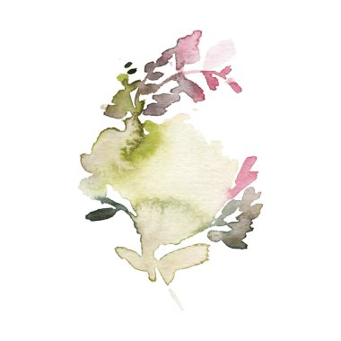 Çiçekler suluboya çizimi