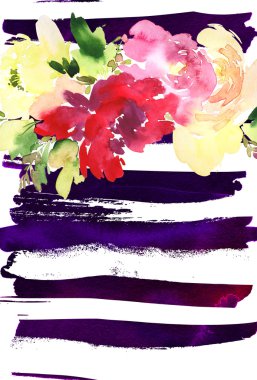 Çiçekli tebrik kartı