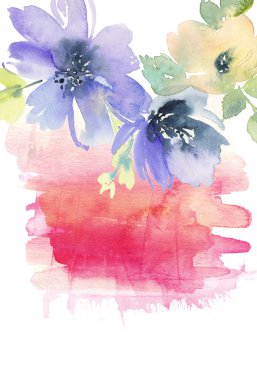 Çiçekli tebrik kartı