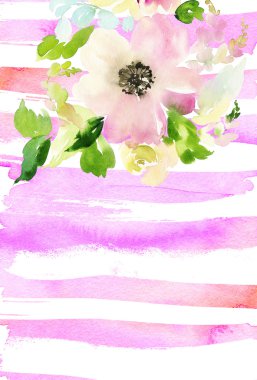 Çiçekli tebrik kartı