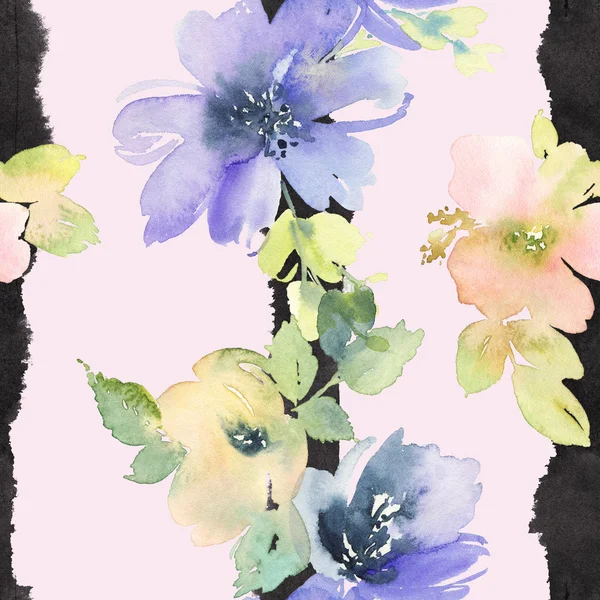 Çiçeklerle suluboya kusursuz desen