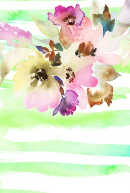 Çiçekli tebrik kartı