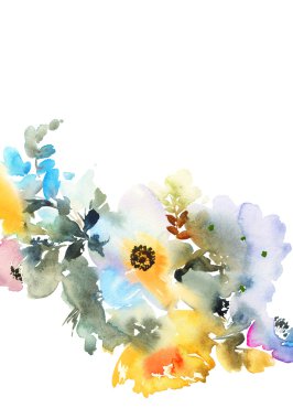 Çiçekli tebrik kartı