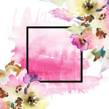 Çiçekli tebrik kartı