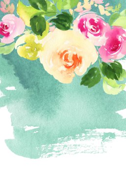 Çiçekli tebrik kartı