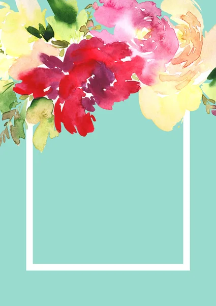 Cartão de saudação com flores — Fotografia de Stock