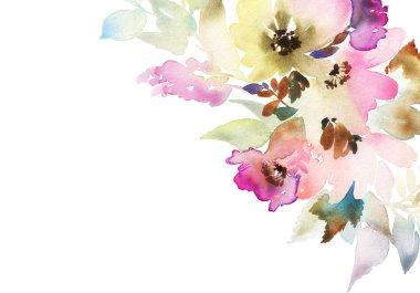 Çiçekli tebrik kartı