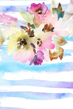 Çiçekli tebrik kartı