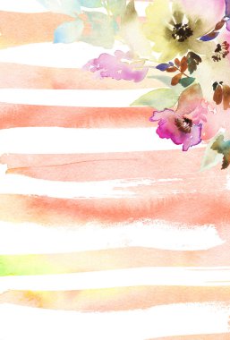 Çiçekli tebrik kartı