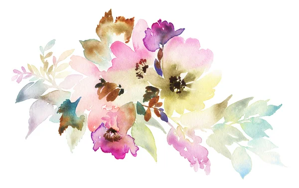 Акварельная иллюстрация цветов — стоковое фото