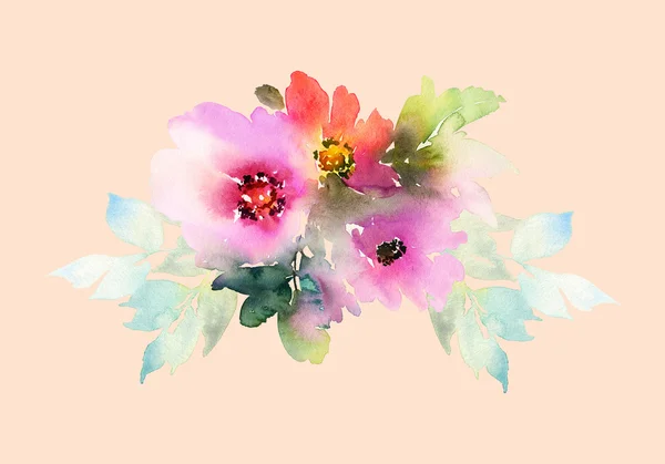 Blumen Aquarell Illustration — Stockfoto