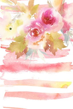 Çiçekli tebrik kartı