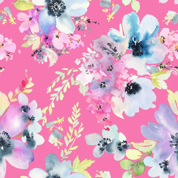 Çiçeklerle suluboya kusursuz desen