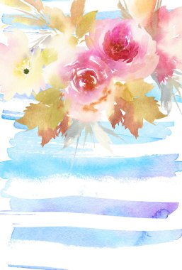 Çiçekli tebrik kartı