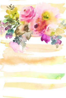 Çiçekli tebrik kartı