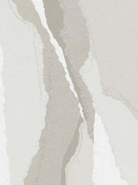 Kartpostal, resim ve ambalaj için kağıt parçalarından oluşan bir kompozisyon. Soyut bej arkaplan