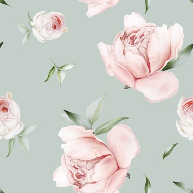 Nazik bir aralıkta güller ve şakayık desenleri vardı.