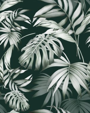 Tropikal yapraklar pürüzsüz. Egzotik orman duvar kağıdı.