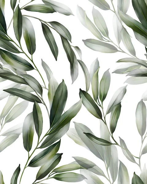 Seamless Watercolor Pattern Branches — Stock Photo, Image