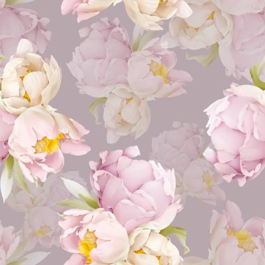 Şakayık desenli, yumuşak bir aralıkta, suluboya şeklinde çiçekler.