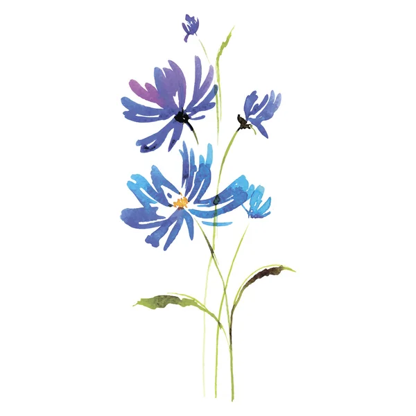 Glückwunschkranz aus blauen Blumen — Stockvektor