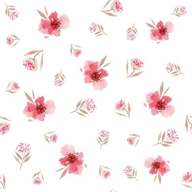 Suluboya çiçek deseni