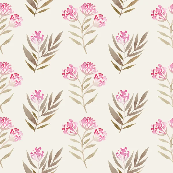 Watercolor seamless flowers pattern — Stock Vector