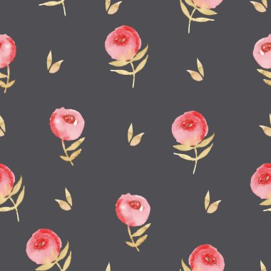 Kusursuz desenli suluboya çiçekler