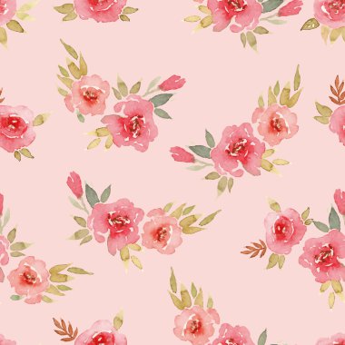 Kusursuz desenli suluboya çiçekler