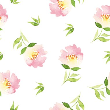 Kusursuz desenli suluboya çiçekler