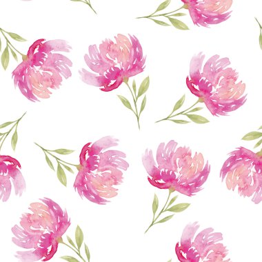 Kusursuz desenli suluboya çiçekler