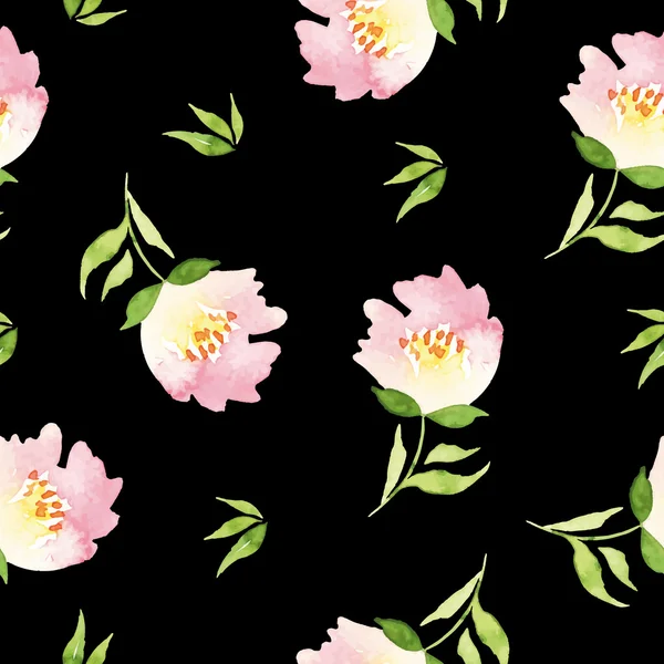 Naadloos patroon aquarel bloemen — Stockvector