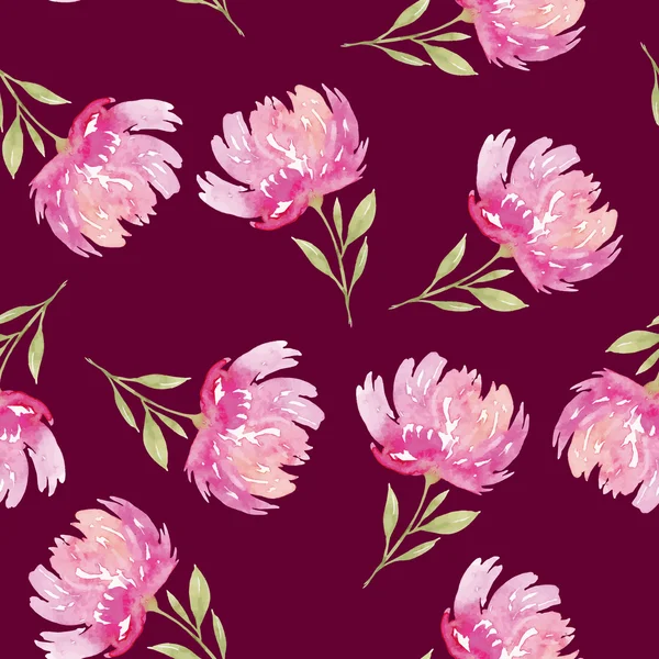 Naadloos patroon aquarel bloemen — Stockvector