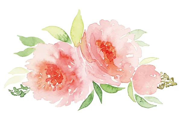 Suluboya tebrik kartı çiçekleri.