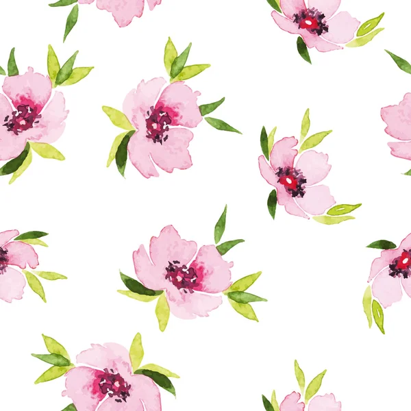 Spring flowers seamless pattern. Watercolor. — Stock Vector