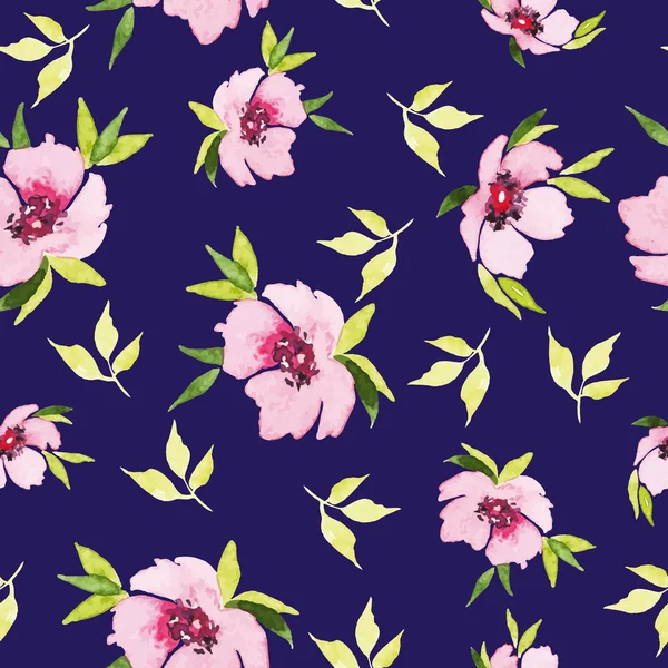 봄 꽃 완벽 한 패턴입니다. 수채화. — 스톡 벡터