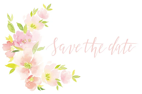 Suluboya tebrik kartı çiçekleri.