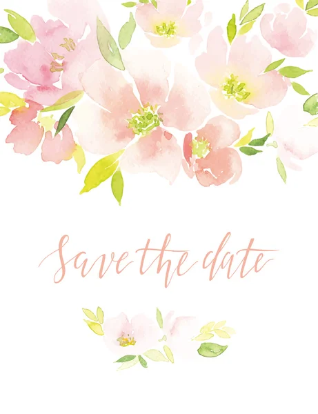 Suluboya tebrik kartı çiçekleri.