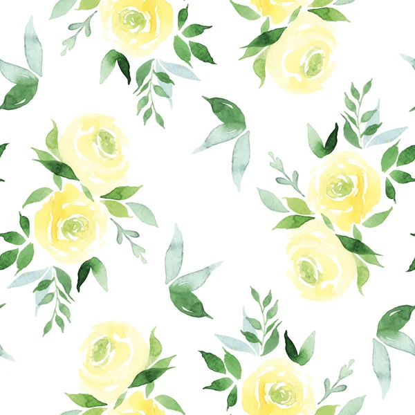 Kusursuz desenli suluboya çiçekler