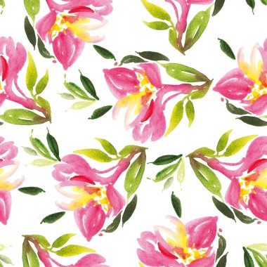 Suluboya çiçek deseni