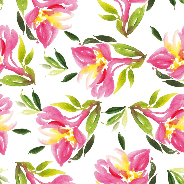 Watercolor flower pattern — Stock Vector