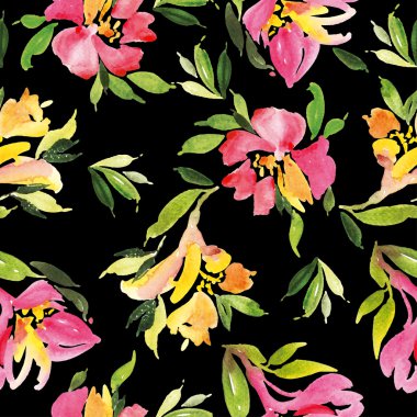 Suluboya çiçek deseni