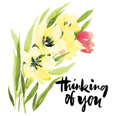 Lale ile tebrik kartı.