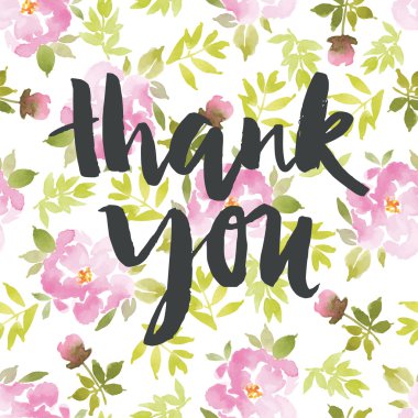 Suluboya tebrik kartı çiçekleri.