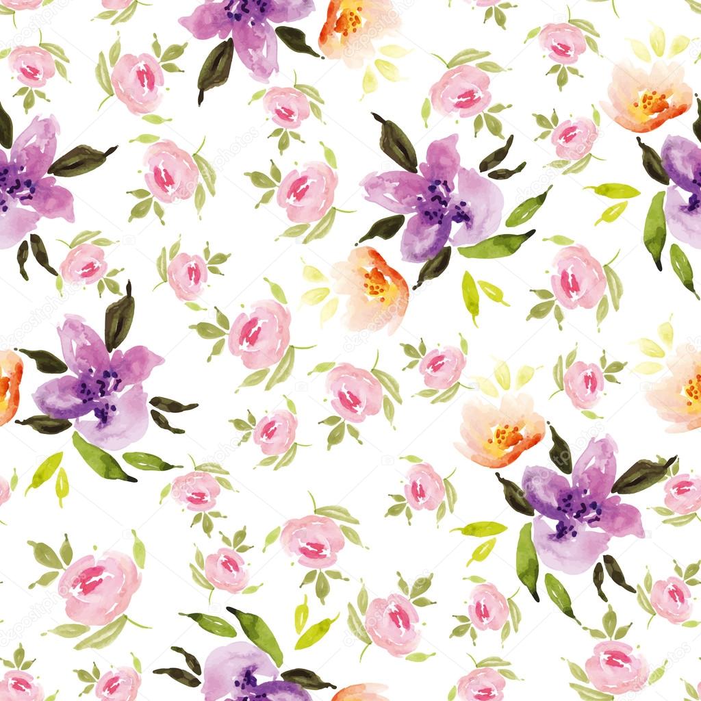 Watercolor flower pattern