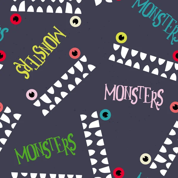 Monsters naadloze patroon — Stockvector