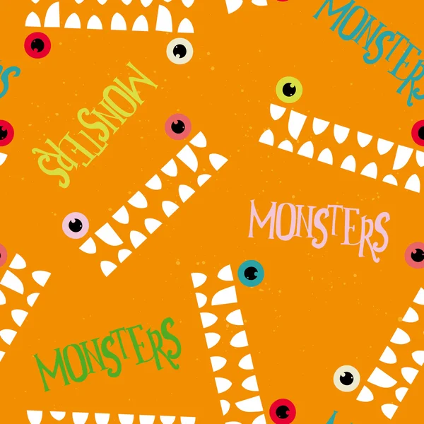 Monsters naadloze patroon — Stockvector