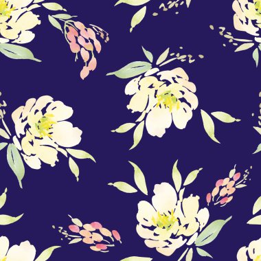 Suluboya çiçek deseni